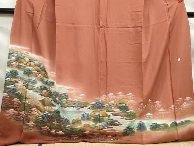 平和屋着物■豪華色留袖 作家物 風景樹林文 暈し染め 金彩 ロング丈 正絹 逸品 DABF9154qa