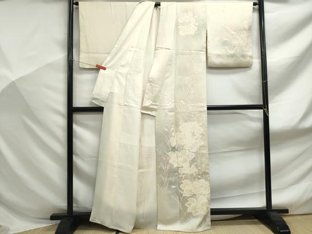平和屋着物■訪問着 刺繍 草花文 暈し染め 正絹 逸品 DABF9159qa