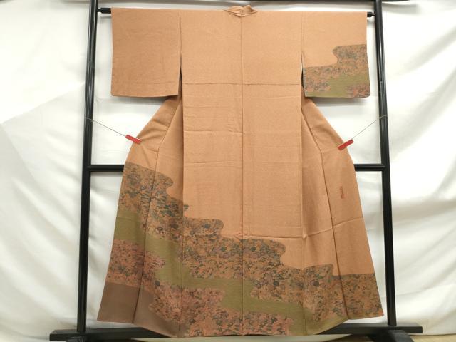 平和屋着物■伝統工芸伝承者 木村正明 訪問着 道長草花文 正絹 逸品 DABF9166qa