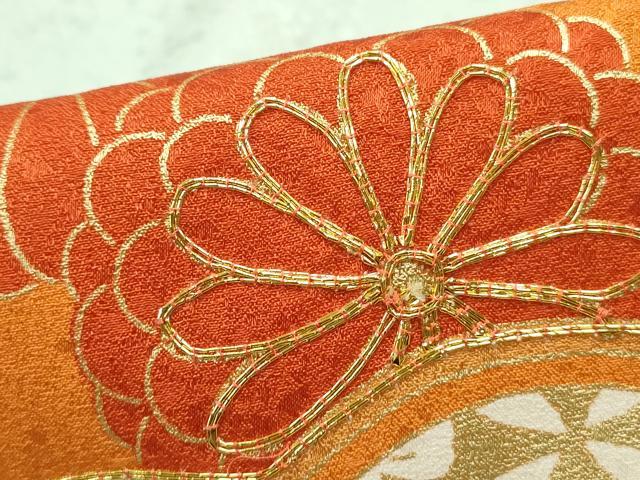 平和屋着物■訪問着 駒刺繍 吉祥花文 金彩 正絹 逸品 DABF9178qa