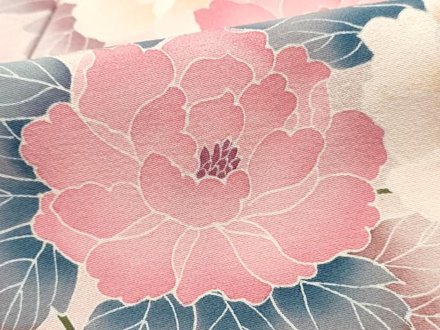 平和屋着物■訪問着 友禅 作家物 草花文 牡丹 暈し染め 正絹 逸品 DABF9182qa