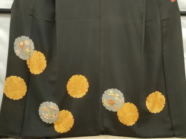 平和屋着物■豪華黒留袖 宝尽くし雪輪文 金通し地 金糸 金彩 正絹 逸品 DABF9205qa