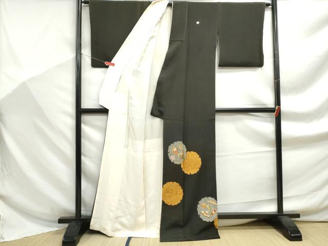 平和屋着物■豪華黒留袖 宝尽くし雪輪文 金通し地 金糸 金彩 正絹 逸品 DABF9205qa