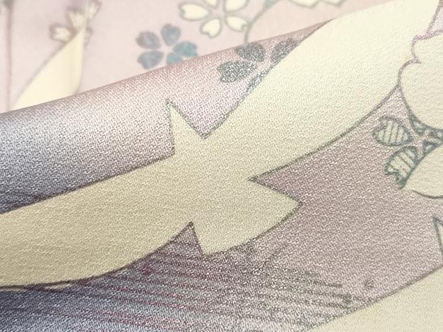 平和屋着物■訪問着 霞花鳥文 暈し染め 銀彩 正絹 逸品 DABF9210qa