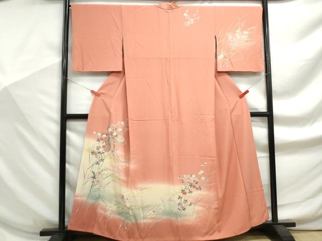 平和屋着物■訪問着 扇面御所車花文 暈し染め 金銀彩 正絹 逸品 DABF9211qa