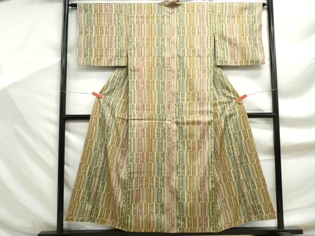 平和屋着物■上質なお召 花間道 反端付き 正絹 逸品 DABF9241qa