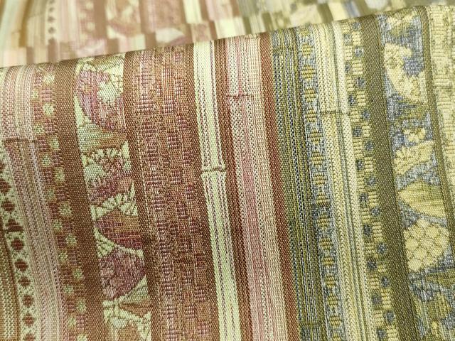 平和屋着物■上質なお召 花間道 反端付き 正絹 逸品 DABF9241qa