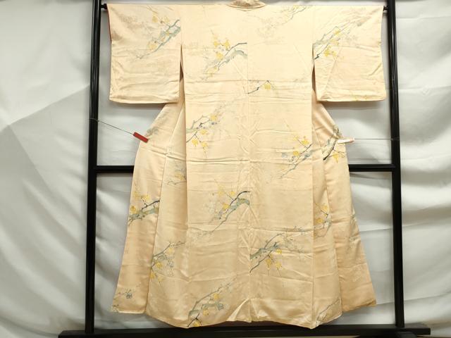 平和屋着物■上質な小紋 手描き 枝梅文 金糸 正絹 逸品 DABF9243qa