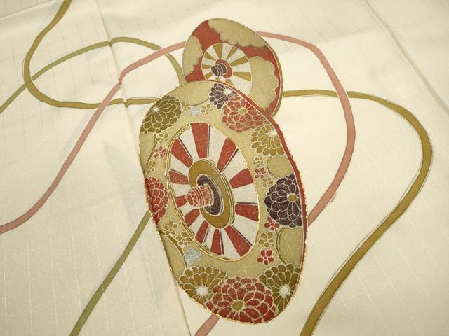 平和屋着物■訪問着 駒刺繍 源氏車江戸紐文 金彩 正絹 逸品 DABF9251qa