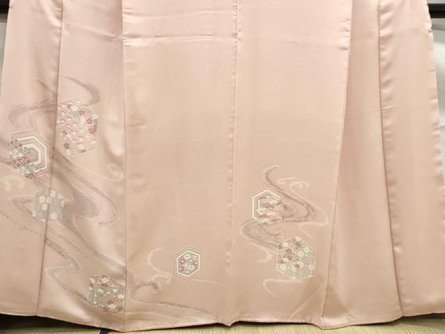 平和屋着物■訪問着 流水亀甲花文 暈し染め 正絹 逸品 DABF9256qa