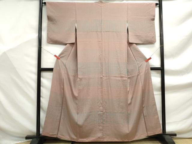 平和屋着物■上質な小紋 横段文 正絹 逸品 DABF9293qa