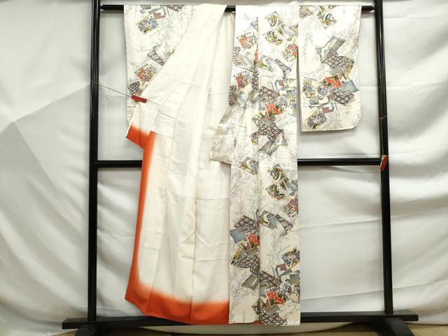 平和屋着物■小振袖 二尺袖 冊子花文 金彩 正絹 逸品 DABF9297qa