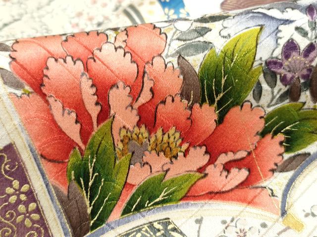平和屋着物■小振袖 二尺袖 冊子花文 金彩 正絹 逸品 DABF9297qa