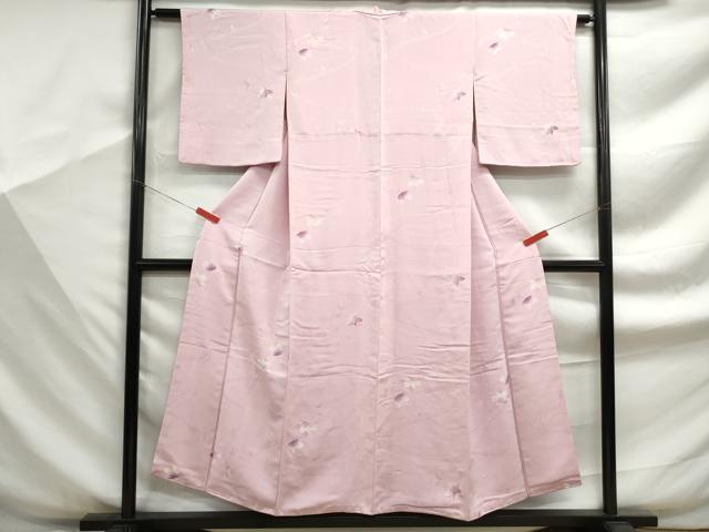 平和屋着物■上質な小紋 流水舞葉文 正絹 逸品 DABF9310qa