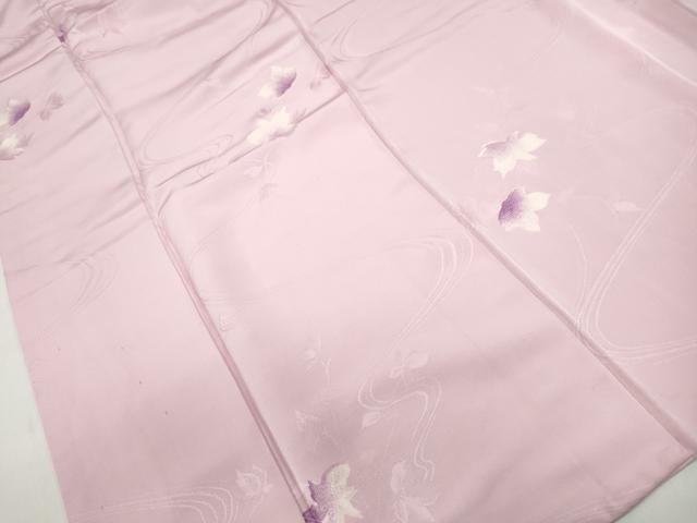 平和屋着物■上質な小紋 流水舞葉文 正絹 逸品 DABF9310qa