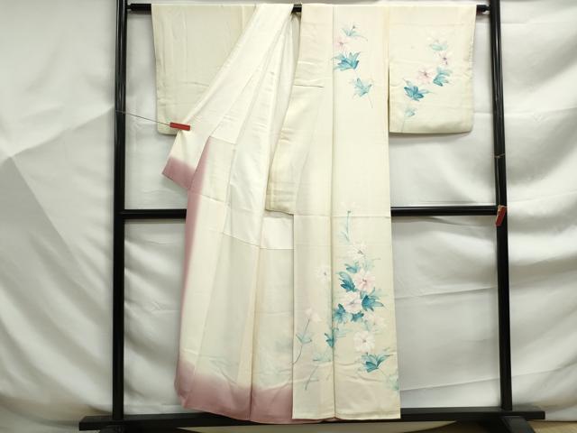 平和屋着物■訪問着 手描き 枝花文 正絹 逸品 DABF9324qa