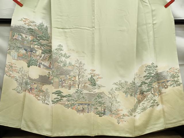 平和屋着物■豪華色留袖 寿光織 人物風景文 暈し染め 金糸 正絹 逸品 DABF9328qa