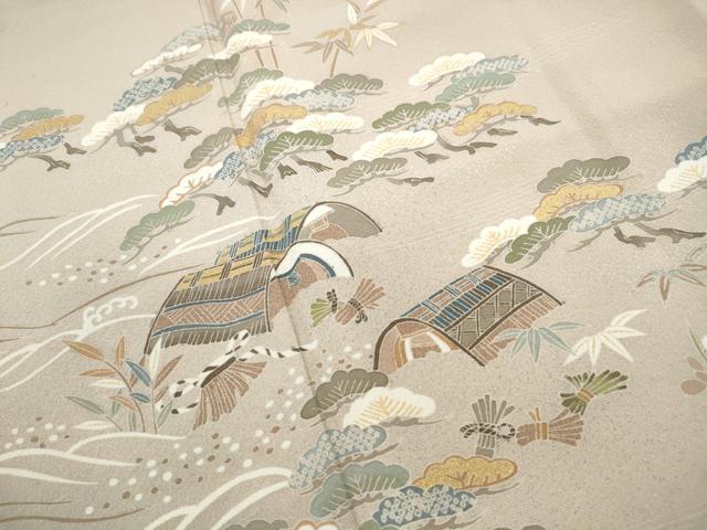 平和屋着物■豪華色留袖 浜松文 松竹梅 暈し染め 金彩 正絹 逸品 DABF9333qa
