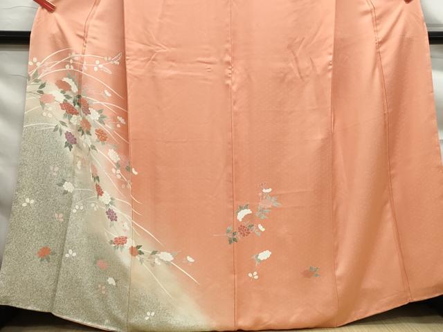 平和屋着物■訪問着 駒刺繍 霞枝花文 暈し染め 金彩 正絹 逸品 DABF9340qa