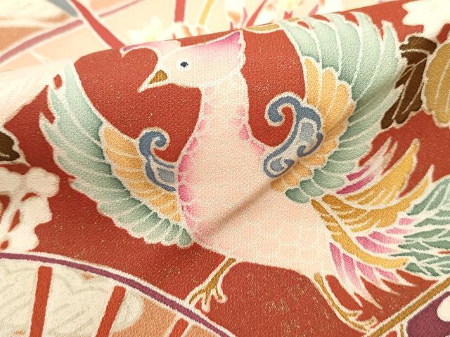 平和屋着物■豪華色留袖 扇面天井花鳥文 暈し染め 金彩 正絹 逸品 DABF9341qa