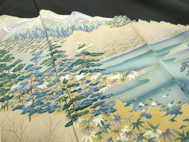平和屋着物■豪華黒留袖 作家物 風景樹林文 正絹 逸品 DABF9344qa