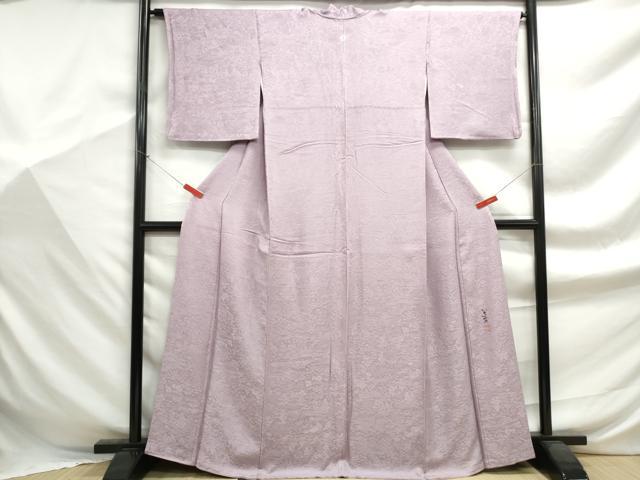 平和屋着物■上質な色無地 作家物 風景地紋 紅藤色 さが美扱い 正絹 逸品 DABF9358qa