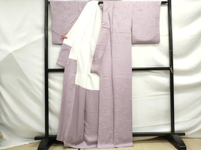 平和屋着物■上質な色無地 作家物 風景地紋 紅藤色 さが美扱い 正絹 逸品 DABF9358qa