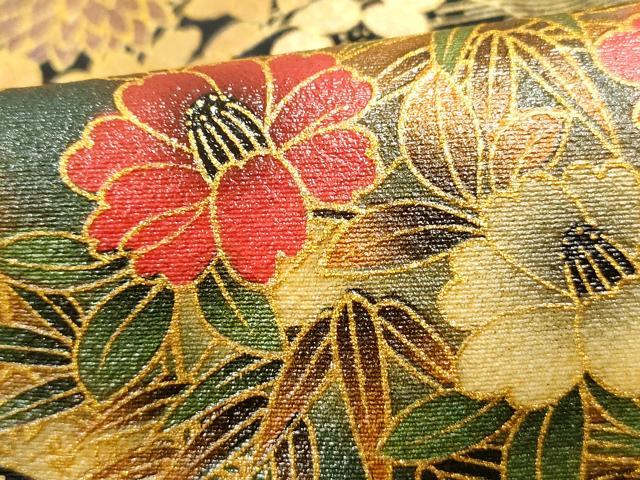 平和屋着物■豪華黒留袖 作家物 地紙風景花文 暈し染め 金彩 正絹 逸品 DABF9361qa