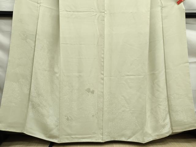 平和屋着物■豪華色留袖 風景地紋 若芽色 正絹 逸品 DABF9372qa