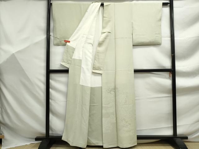 平和屋着物■豪華色留袖 風景地紋 若芽色 正絹 逸品 DABF9372qa
