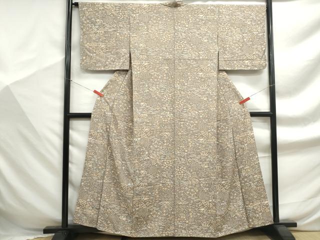 平和屋着物■上質な小紋 風景花文 正絹 逸品 DABF9381qa