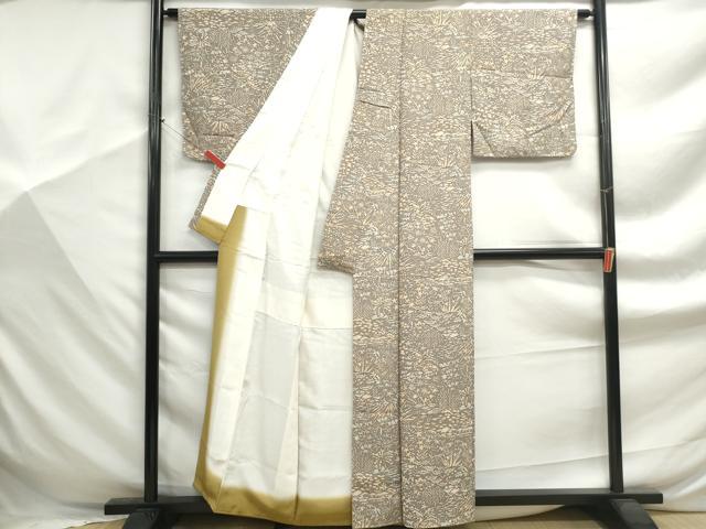 平和屋着物■上質な小紋 風景花文 正絹 逸品 DABF9381qa