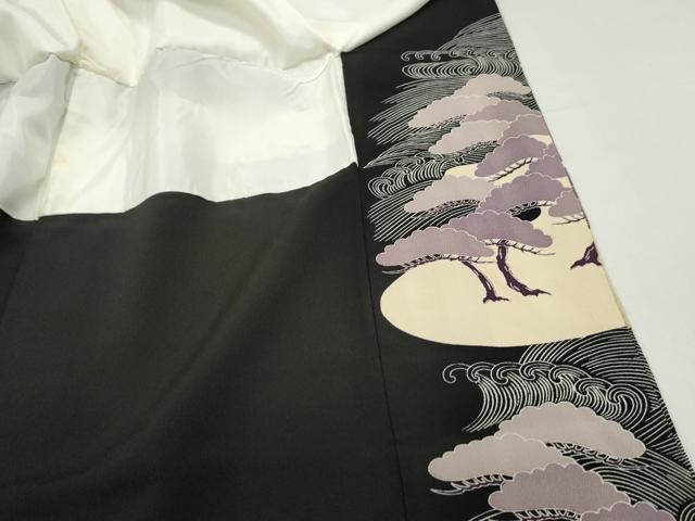 平和屋着物■豪華黒留袖 刺繍 浜松群れ鶴文 金彩 正絹 逸品 DABF9393qa