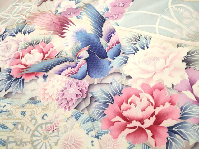 平和屋着物■豪華振袖 花鳥文 松竹梅 暈し染め 金彩 正絹 逸品 DABF9403qa