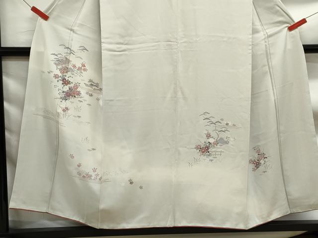 平和屋着物■訪問着 風景笹松文 暈し染め 銀彩 正絹 逸品 DABF9409qa