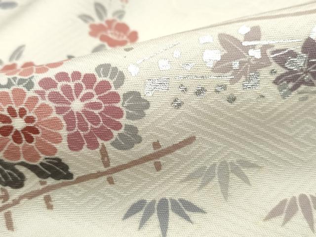 平和屋着物■訪問着 風景笹松文 暈し染め 銀彩 正絹 逸品 DABF9409qa