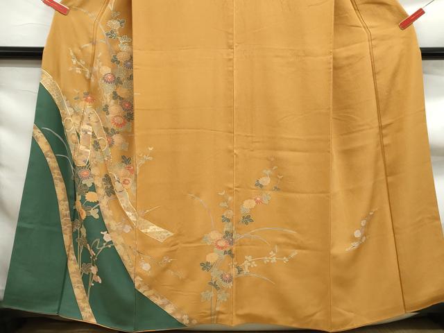 平和屋着物■訪問着 駒刺繍 鬘帯枝花文 金彩 正絹 逸品 DABF9410qa