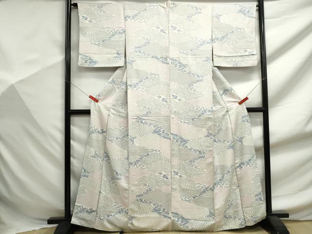 平和屋着物■上質な小紋 雲取り風景花文 正絹 逸品 DABF9457qa