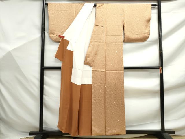 平和屋着物■上質な小紋 絞り 霞文 正絹 逸品 DABF9461qa