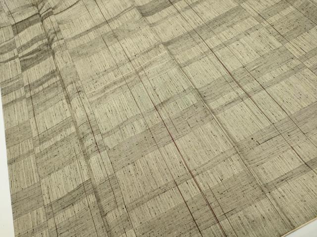 平和屋着物■上質な紬 格子文 正絹 逸品 DABF9473qa