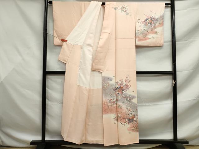 平和屋着物■訪問着 檜扇花文 暈し染め 金彩 正絹 逸品 DABF9477qa
