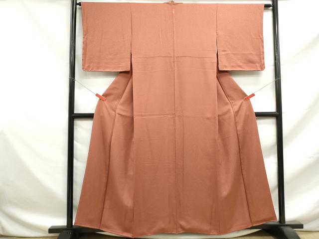 平和屋着物■上質な色無地 雀茶色 正絹 逸品 DABF9480qa