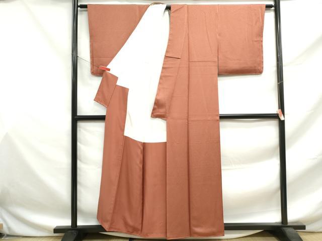 平和屋着物■上質な色無地 雀茶色 正絹 逸品 DABF9480qa