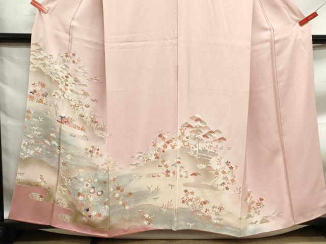 平和屋着物■訪問着 風景花文 松竹梅 暈し染め 金彩 正絹 逸品 DABF9481qa