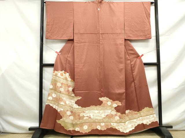 平和屋着物■豪華色留袖 駒刺繍 雲取り更紗花文 金彩 正絹 逸品 DABF9484qa