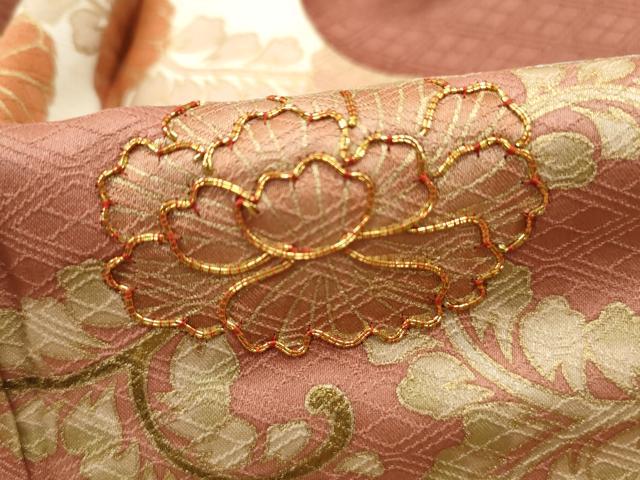 平和屋着物■豪華色留袖 駒刺繍 雲取り更紗花文 金彩 正絹 逸品 DABF9484qa
