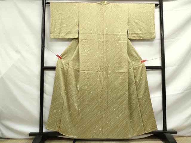 平和屋着物■上質な小紋 絞り 霞斜縞文 正絹 逸品 DABF9491qa