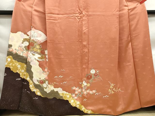 平和屋着物■訪問着 立波扇面花文 金銀彩 正絹 逸品 DABF9495qa
