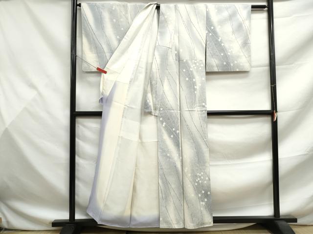 平和屋着物■上質な小紋 霞舞花文 暈し染め たたき染め 正絹 逸品 DABF9497qa