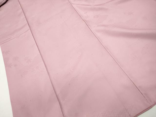 平和屋着物■色無地 雲取り花地紋 撫子色 洗える着物 DABF9505qa